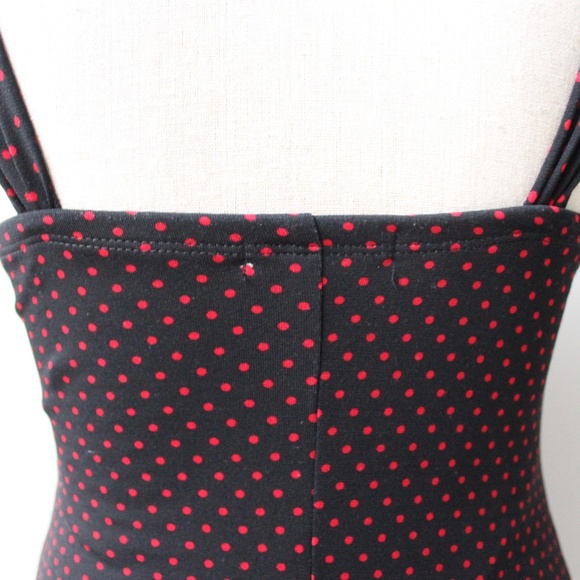 Black & Red Polka Dot Dress w/Ribbon Waist Size S - Picture 8 of 8